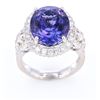 Image 2 : Deep Violet Blue Tanzanite AAA 9.53 ct. PT950 Ring