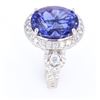 Image 8 : Deep Violet Blue Tanzanite AAA 9.53 ct. PT950 Ring