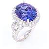 Image 9 : Deep Violet Blue Tanzanite AAA 9.53 ct. PT950 Ring