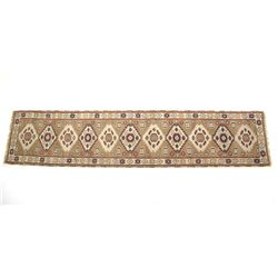 Kazak Persian Hand Knotted Wool Runner Rug 1930's
