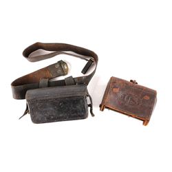 Rare U.S. Calvary Leather Ammo Pouches c 19th Cent