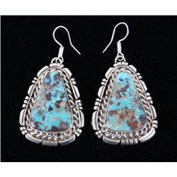 Navajo B. Lee Apache Turquoise & Sterling Earrings