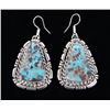 Image 1 : Navajo B. Lee Apache Turquoise & Sterling Earrings