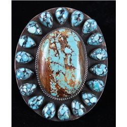 Navajo Tony Yazzie Kingman Turquoise & Silver Ring