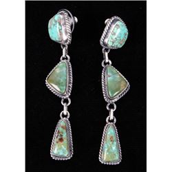 Navajo Silver & Pilot Mountain Turquoise Earrings