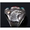 Image 10 : Navajo Heavy Sterling Gold Multi Stone Eagle Ring