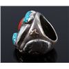Image 2 : Navajo Heavy Sterling Gold Multi Stone Eagle Ring