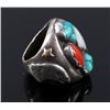 Image 4 : Navajo Heavy Sterling Gold Multi Stone Eagle Ring
