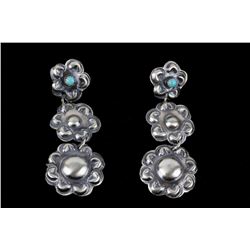 Navajo Tim Yazzie Sterling & Turquoise Earrings
