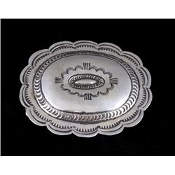 Navajo Carson B. Sterling Silver Belt Buckle