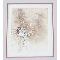 "Indian in War Bonnet" King Kuka Painting 1984