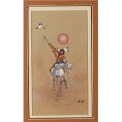 Original T. Mitchell Painting "Lance-Bearer" 1985