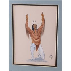 Original Creek Seminole Painting E. Joshua 1989