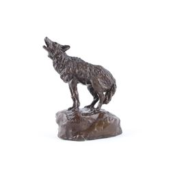 1975 Original Bob Scriver Howling Coyote Bronze