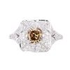 Image 1 : Fancy Brown Diamond Vintage Estate 18K Ring
