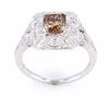 Image 2 : Fancy Brown Diamond Vintage Estate 18K Ring