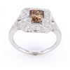 Image 6 : Fancy Brown Diamond Vintage Estate 18K Ring