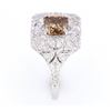 Image 8 : Fancy Brown Diamond Vintage Estate 18K Ring