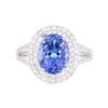 Image 1 : RARE AAA Quality Tanzanite & Diamond Platinum Ring