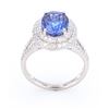 Image 2 : RARE AAA Quality Tanzanite & Diamond Platinum Ring