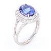 Image 3 : RARE AAA Quality Tanzanite & Diamond Platinum Ring