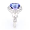 Image 4 : RARE AAA Quality Tanzanite & Diamond Platinum Ring