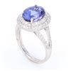 Image 5 : RARE AAA Quality Tanzanite & Diamond Platinum Ring
