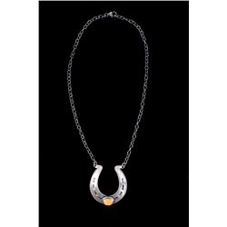 Navajo Sterling & Spiny Oyster Horseshoe Necklace