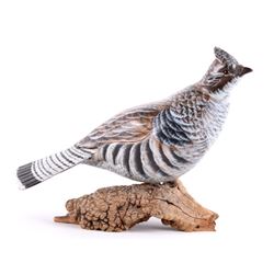 Chris Olson Painted & Signed Scaled Quail Carving