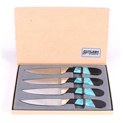 Turquoise & Black Amber Santa Fe Cutlery Set