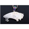 Image 13 : Zuni Mosaic Inlaid Silver Buffalo Pendant Necklace