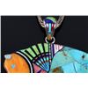 Image 6 : Zuni Mosaic Inlaid Silver Buffalo Pendant Necklace