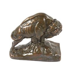 Signed J.K. Krupka Bronze Bison