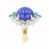 Image 4 : Tanzanite (7.28ct) Emerald & Diamond 18K Ring