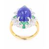 Image 6 : Tanzanite (7.28ct) Emerald & Diamond 18K Ring