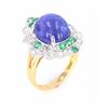 Image 9 : Tanzanite (7.28ct) Emerald & Diamond 18K Ring