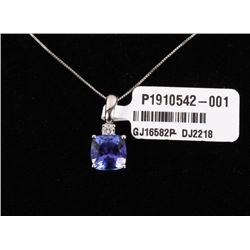 Tanzanite (2.95ct) & Diamond 14K Necklace Pendant