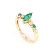 Image 2 : Natural Emerald and Diamond 14K Gold Ring