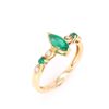 Image 4 : Natural Emerald and Diamond 14K Gold Ring