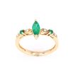 Image 5 : Natural Emerald and Diamond 14K Gold Ring