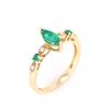 Image 8 : Natural Emerald and Diamond 14K Gold Ring