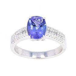 Natural Tanzanite & Diamond 14K Ring