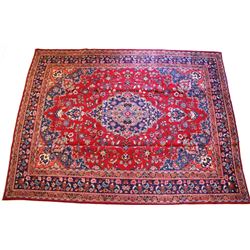 Mahal Persian Hand Knotted Wool Rug 1900's