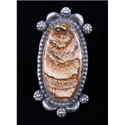 Navajo B. Lee Picture Jasper Sterling Silver Ring