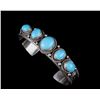 Image 2 : Signed Navajo Sterling & Kingman Turquoise Cuff