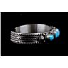 Image 4 : Signed Navajo Sterling & Kingman Turquoise Cuff