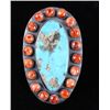 Image 1 : Navajo Kingman Turquoise & Spiny Oyster Ring