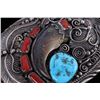 Image 2 : Navajo Ted Joe Bear Claw Morenci Turquoise Buckle