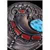 Image 4 : Navajo Ted Joe Bear Claw Morenci Turquoise Buckle