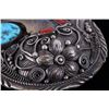 Image 5 : Navajo Ted Joe Bear Claw Morenci Turquoise Buckle